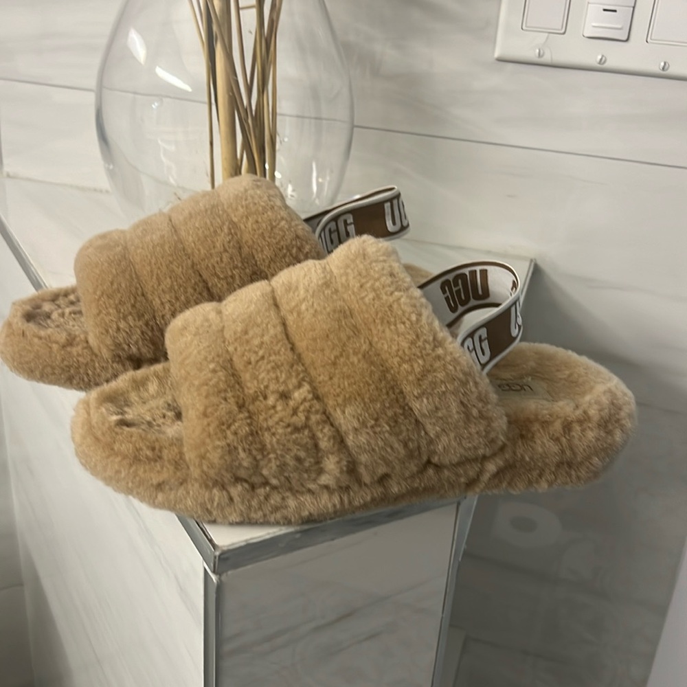 Brown ugg slippers , worn twice